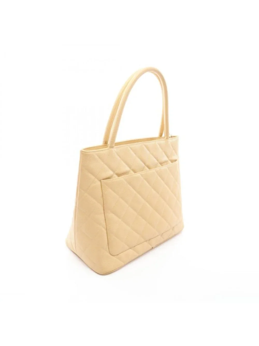Chanel Tote Reissue Beige Caviar Leather